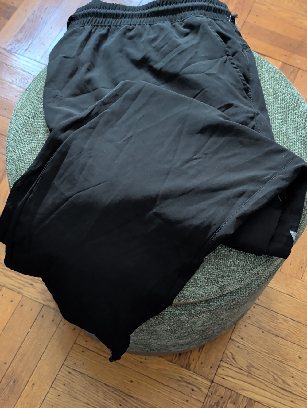 Men's Black Elastic-Waist Casual Pants